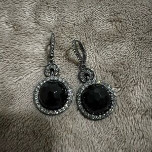 Elegant Black Givenchy Earrings with Crystals